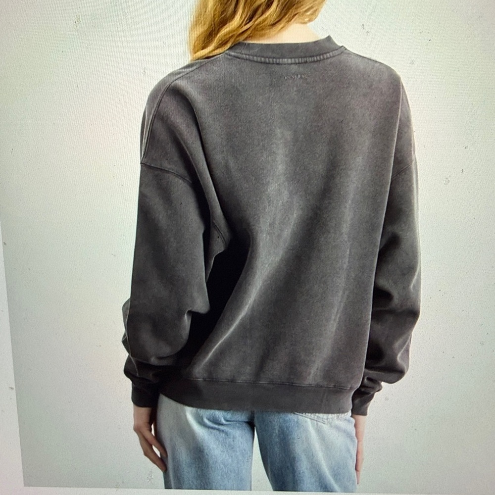 Anine Bing Charcoal Sweatshirt with New York Print - Picture 2 of 6